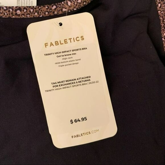 Fabletics trinity high impact high neck sports bra with back pocket in purple - Picture 4 of 6